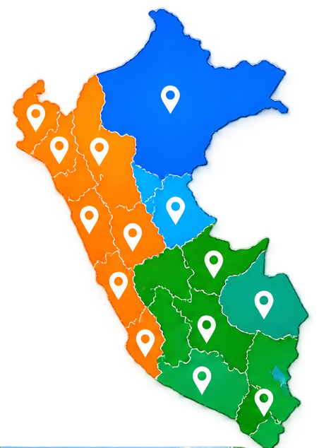 Mapa de cobertura de IFA-SOFT en el Perú